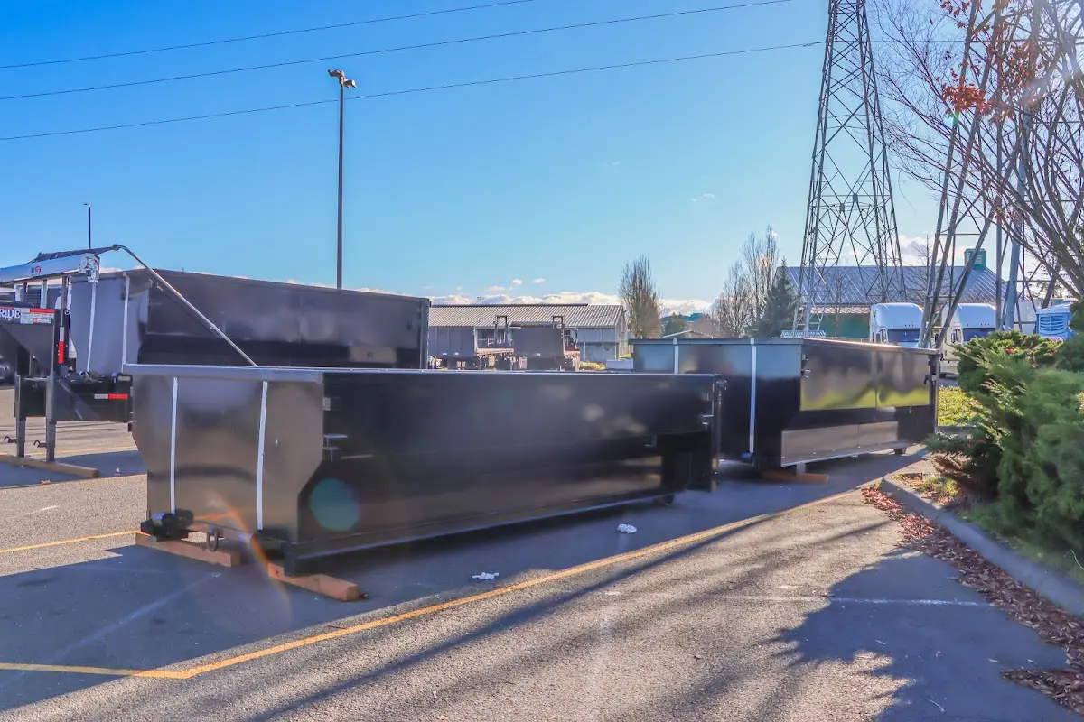 Roll-off dumpster ready for waste disposal at job site for Construction Dumpster Rental in Bridgewater